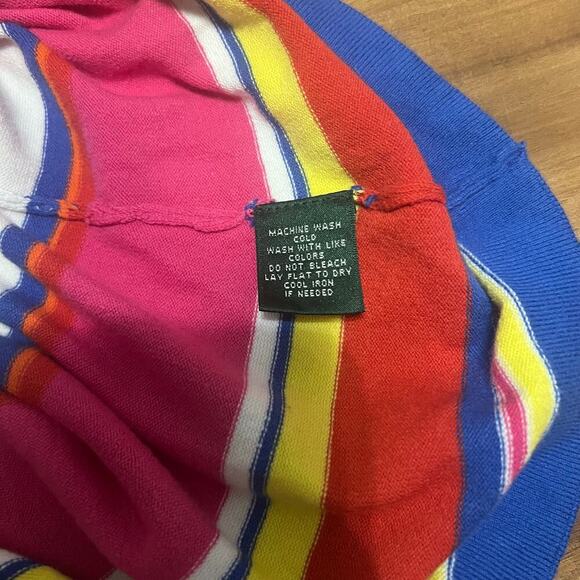 Lauren Ralph Lauren Striped Multicolor Knit Top Size Large - Picture 3 of 4